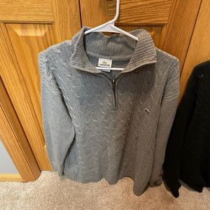 Gray Lacoste Sweater Size Large , Half Zip